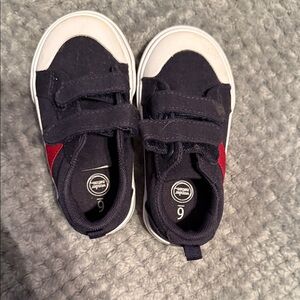 Kids Navy and Red Velcro Sneakers